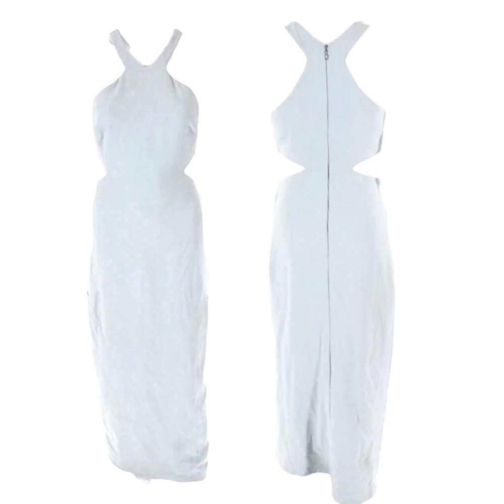 Elizabeth and James Tisha Formal Maxi Dress Gown Size 6 Sky Blue Cut Out Sides